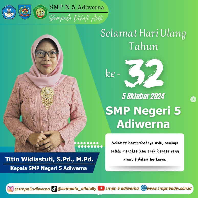 Selamat Ulang Tahun yang ke-32 SMP Negeri 5 Adiwerna